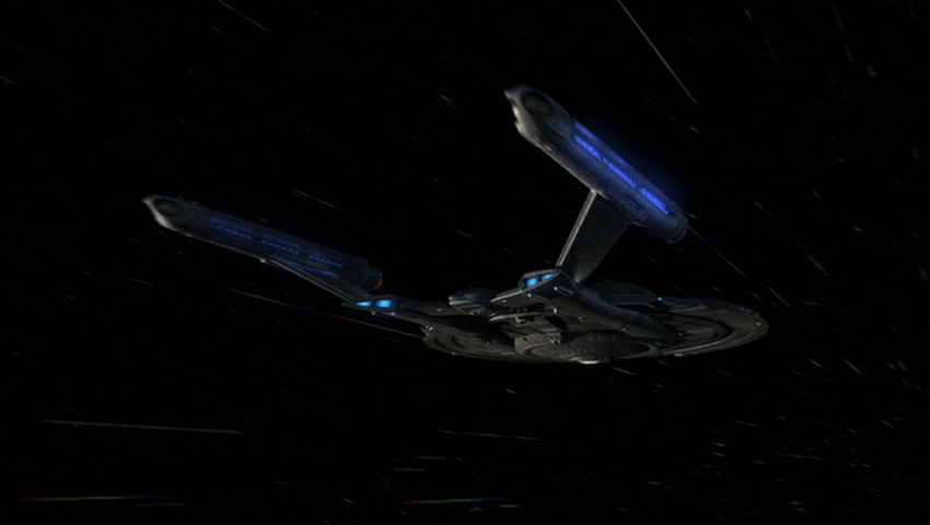 Ein Schiff der NX-Klasse auf Warp.